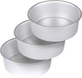 HomeMall 8 x 3 Inch Aluminum Round Cake Pan, 3-Piece Set Cake Baking Pans, Round Layer Cake Baking Pans for Birthday Wedding Home Kitchen DIY Baking Tools, Heavy Sturdy & Healthy, Oven Safe