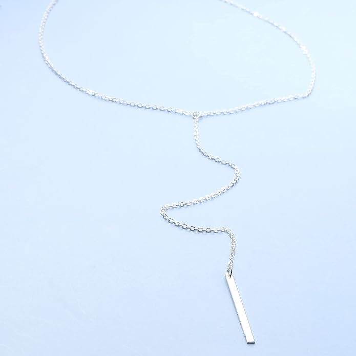 Boho Long Bar Necklace Choker Y Lariat Necklace Chain Minimalist Drop Necklace Jewelry for Women and Girls-BrightBean Baby
