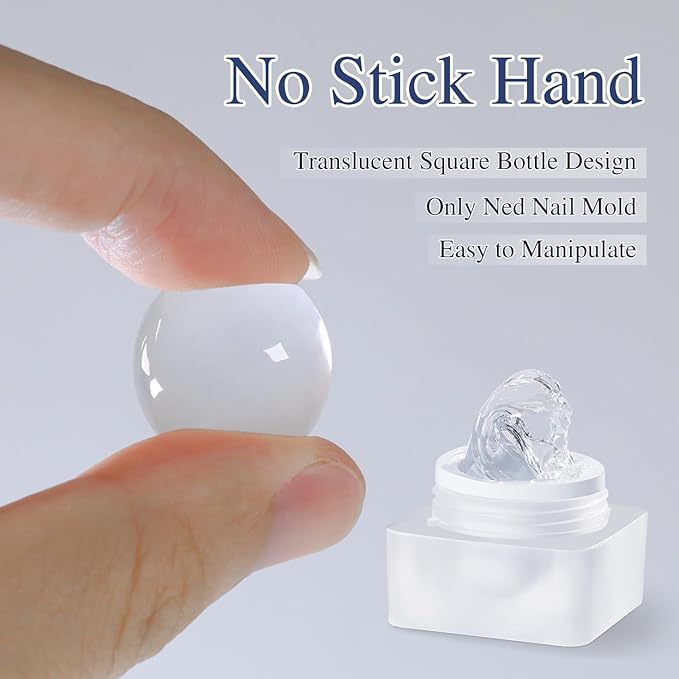 Double Rhythm 3D Clear Solid Sculpting Gel for Nail Art - Non-Sticky Hard Gel for Building, Carving, Molding Extension - Soak Off UV/LED Salon Home DIY 0.5 Oz (Clear)-BrightBean Baby