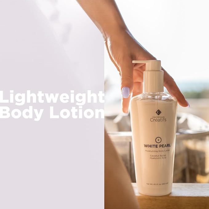 White Pearl Moisturizing Body Lotion with Coconut Butter and Hyaluronic Acid, 8.5 fl. oz.-BrightBean Baby