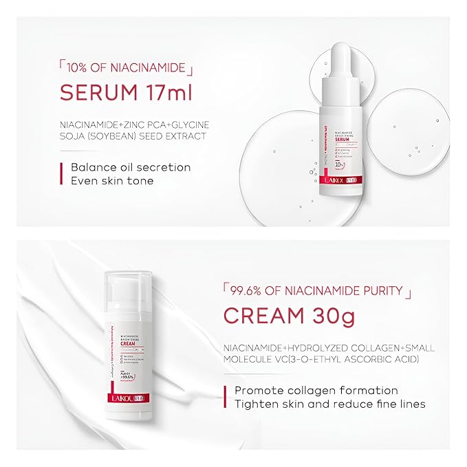 Niacinamide Skincare Set: 4pcs Beauty Kit with Cleanser, Toner, Serum, & Facial Cream - Hydrates & Evens Skin Tone - TSA-Friendly Travel Sizes, Perfect Gift for Women, Moms, & Teens-BrightBean Baby