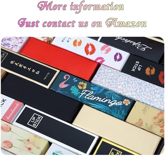 ANZKA 50 Pcs Lip Balm Boxes Packaging, 6.8x1.8x1.8cm Wrapping Box for 0.15Oz Lipbalm Containers Tubes, 5.5ml DIY Lipsticks Black Package Boxes-BrightBean Baby