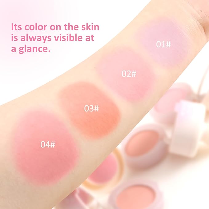 Boobeen Blush Compact for Face, Matte Powder Blush for Cheeks Powder Palette, Nude Light Blush with Puff, Blusher Makeup for a Radiant, Natural Glowing-BrightBean Baby