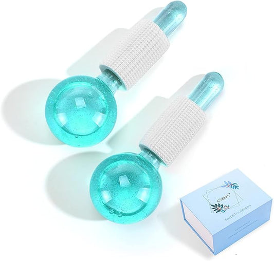 Ice Globes for Facials- Freezer Free Face Rollers with Essence for Daily Beauty Routines, Skin Massagers Globes Durable Quartz Glass for Reduce Puffiness Skin Cooling (Update Green)-BrightBean Baby