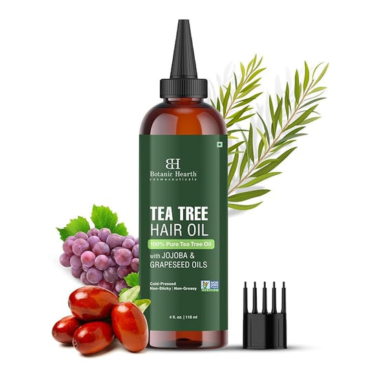 Botanic Hearth Tea Tree Oil For Hair (4 Fl Oz) | With Jojoba & Grapeseed Oils | Soothes Itchy Scalp & Fights Dandruff | Non Gmo Verified-BrightBean Baby