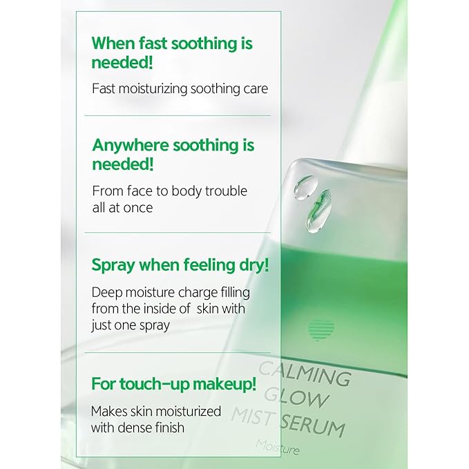 Glow Mist Serum – Hydrating & Soothing Face Mist Artemisia, Centella Asiatica, Evening Primrose, Korean Skin Care, Made in Korea, for Sensitive Skin (Calming, 3.38 oz)-BrightBean Baby