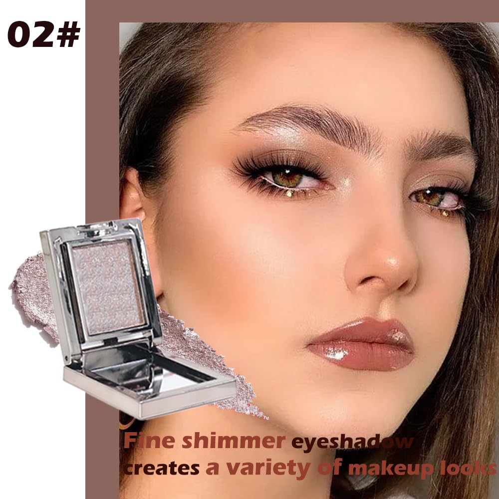 Taupe Mauve Shimmer Single Eye Shadow Palette Makeup with Mirror,Neutral Powder Monochrome Eyeshadow for Older Women,Waterproof Long Lasting Naturing-Looking sombras para ojos-BrightBean Baby