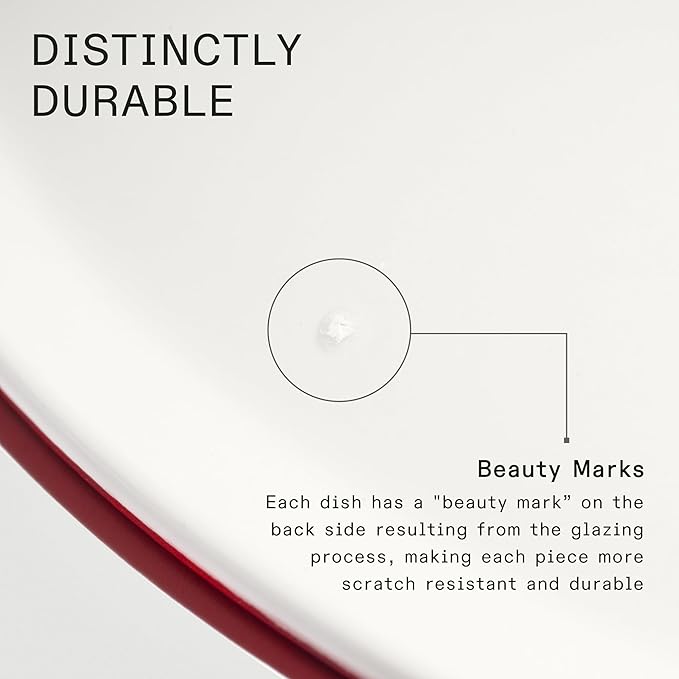 Made In Cookware - Set of 4 - Side Bowls - White With Red Rim - Porcelain England