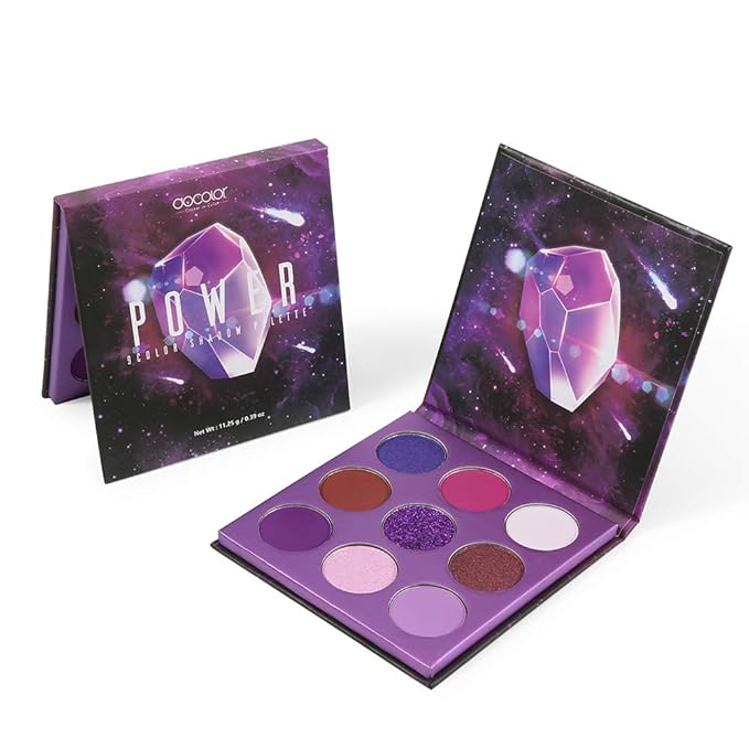 docolor Eyeshadow Palette 9 Colors Gemstone Shadow Palette Highly Pigmented Mattes Shimmers Smokey Glitter Cream Colorful Powder Blendable Long Lasting Waterproof Makeup Palette-Purple-BrightBean Baby