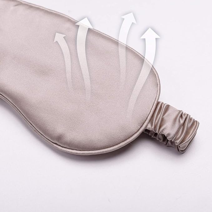 Silk Sleep Mask Light Blocking Luxury 100% Mulberry 19mm Silk Eye Mask Eye Cover Blindfold Ultra Soft Light & Comfy Anti Aging Skin Care with Travel Bag Gift Package-BrightBean Baby