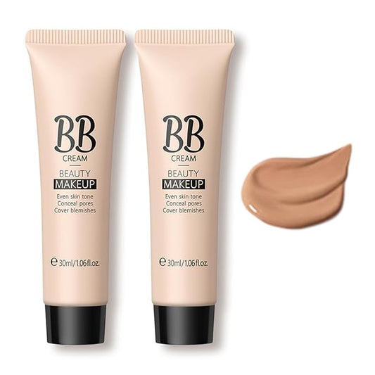 KWOLYKIM 2PCS Hydrating Makeup BB Cream, Tinted Moisturizer Face Makeup BB Cream Foundation Waterproof Concealer Brighten Color Correcting Cream Nude Makeup Long Lasting for All Skin(Deep)-BrightBean Baby