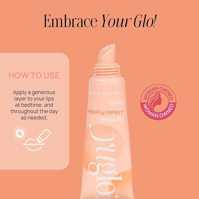 YUGLO Lip Sleeping Mask with Multi-Peptides | Peach Flavor | Hydrating & Plumping Lip Treatment for Dry, Chapped Lips | Nourishes & Moisturizes | Overnight Lip Repair-BrightBean Baby