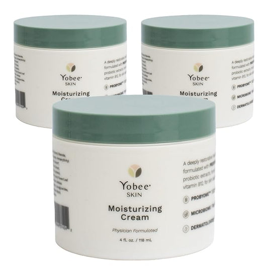 Yobee Body & Face Moisturizing Cream for Dry, Sensitive Skin | Probiotic extracts, Honey, Turmeric, Vitamin B12, Ceramides, Shea Butter | Fragrance Free | For Kids & Adults (3)-BrightBean Baby