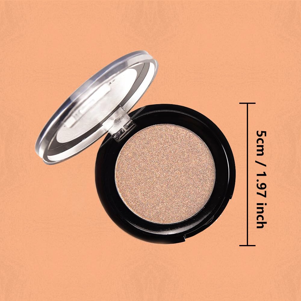 Monochrome Powder Eyeshadow Palette Makeup,Brown Natural Neutral Single Shimmer Eye Shadow for Older Women,Buildable Sparkly Eye Finish,Long Lasting Naturing-Looking-BrightBean Baby