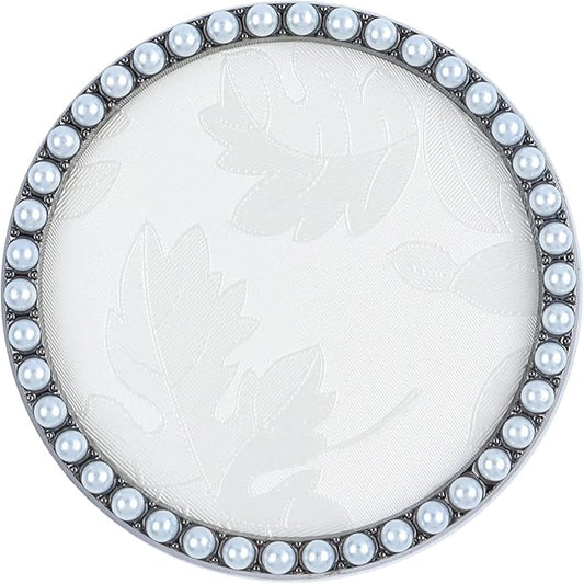 1 Pc Resin Nail Art Palette Nail Art Display Holder Round Inlay Rhinestone Makeup Palette Nail Painting Palette Gel Polish Colors Mixing Pallet (White)-BrightBean Baby