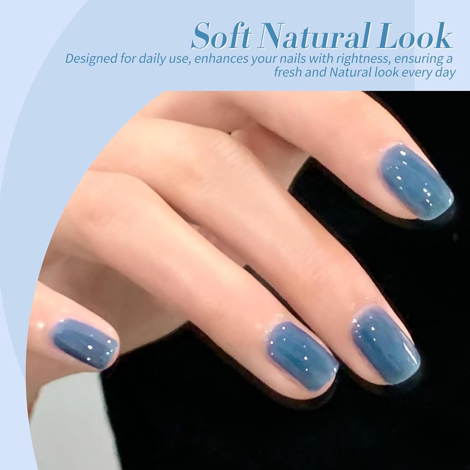 Born Pretty Jelly Blue Gel Nail Polish Set Sheer Transparent Blue Gel Polish Nail Art Manicure DIY at Home 6PCS-BrightBean Baby