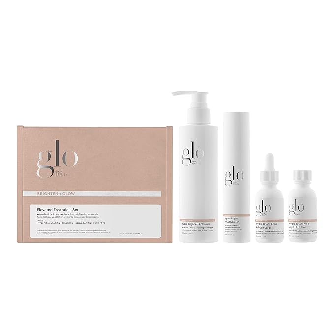Glo Skin Beauty Brighten + Glow Elevated Essentials Set - Cleanse, Brighten & Hydrate, Targets Dullness, Dark Spots & Sun Damage-BrightBean Baby