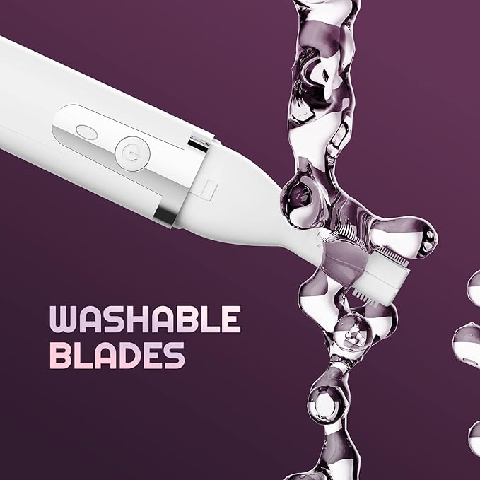 Eyebrow Trimmer Electric Eyebrow Razor, Rechargeable Facial Hair Shaver Painless Detail Trimmer with Rinseable Blade for Face Beard Neck (White)-BrightBean Baby