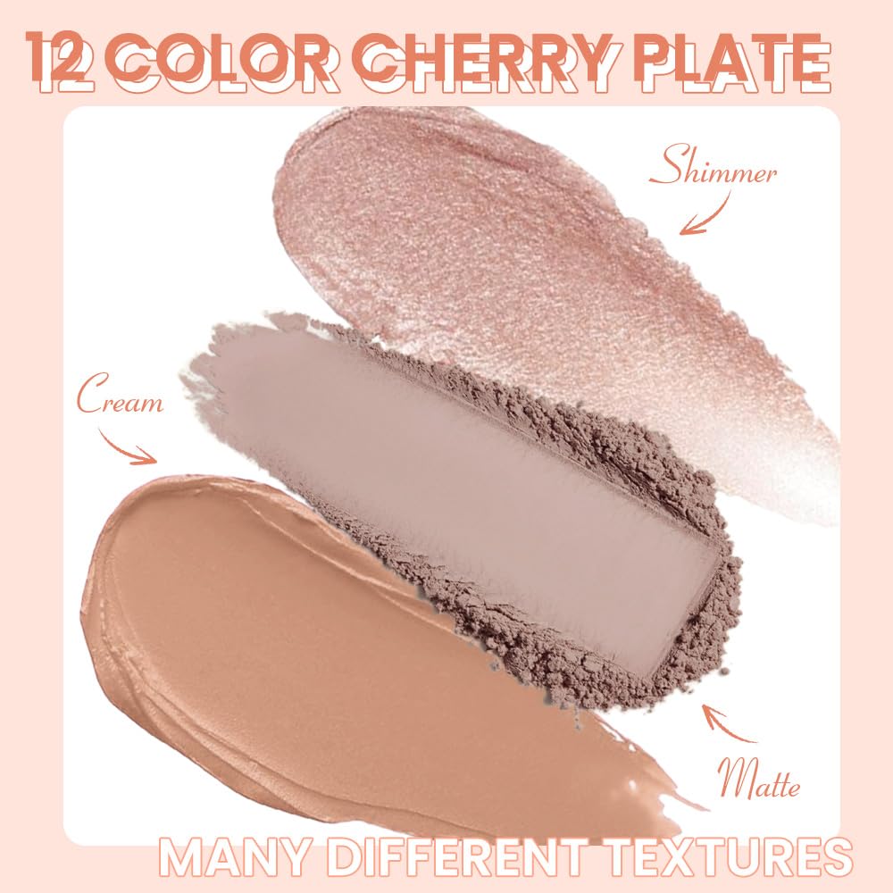 AMY'S DIARY 12Color Light Pink Purple Eyeshadow Palette, Long-Lasting, and Highly Pigmented. Elevate Your Eye Makeup– Unleash Your Unique Style (05#)-BrightBean Baby