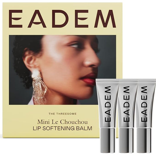 EADEM The Threesome: Three Mini Le Chouchou Lip Softening Balms, Lip Gloss for Women, Lip Plumper & Lip Mask, Overnight Hydrating & Moisturizing Luxury Lip Balm-BrightBean Baby