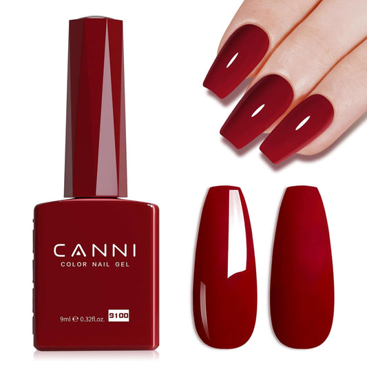 CANNI Red Gel Polish, 1Pcs Deep Dark Red Color Nail Polish Gel High Gloss Soak Off UV French Nail Manicure Salon DIY-BrightBean Baby