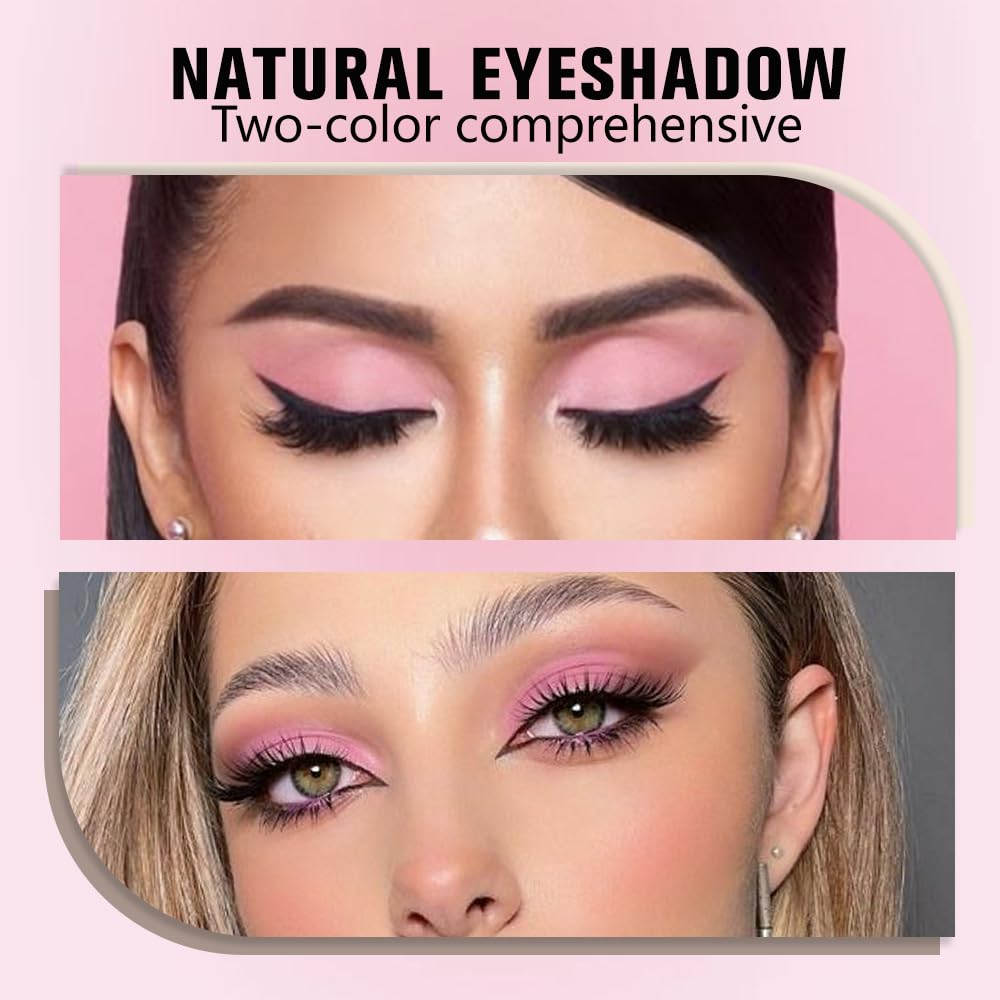 AMY'S DIARY Matte Eyeshadow, Lavender Pink Eyeshadow, Ultra-fine Lightweight Powder, Multiuse Blendable Eye shadow and Blush Makeup, Daily Matte Warm Tone Eyes Makeup, Half Pink (02#)-BrightBean Baby