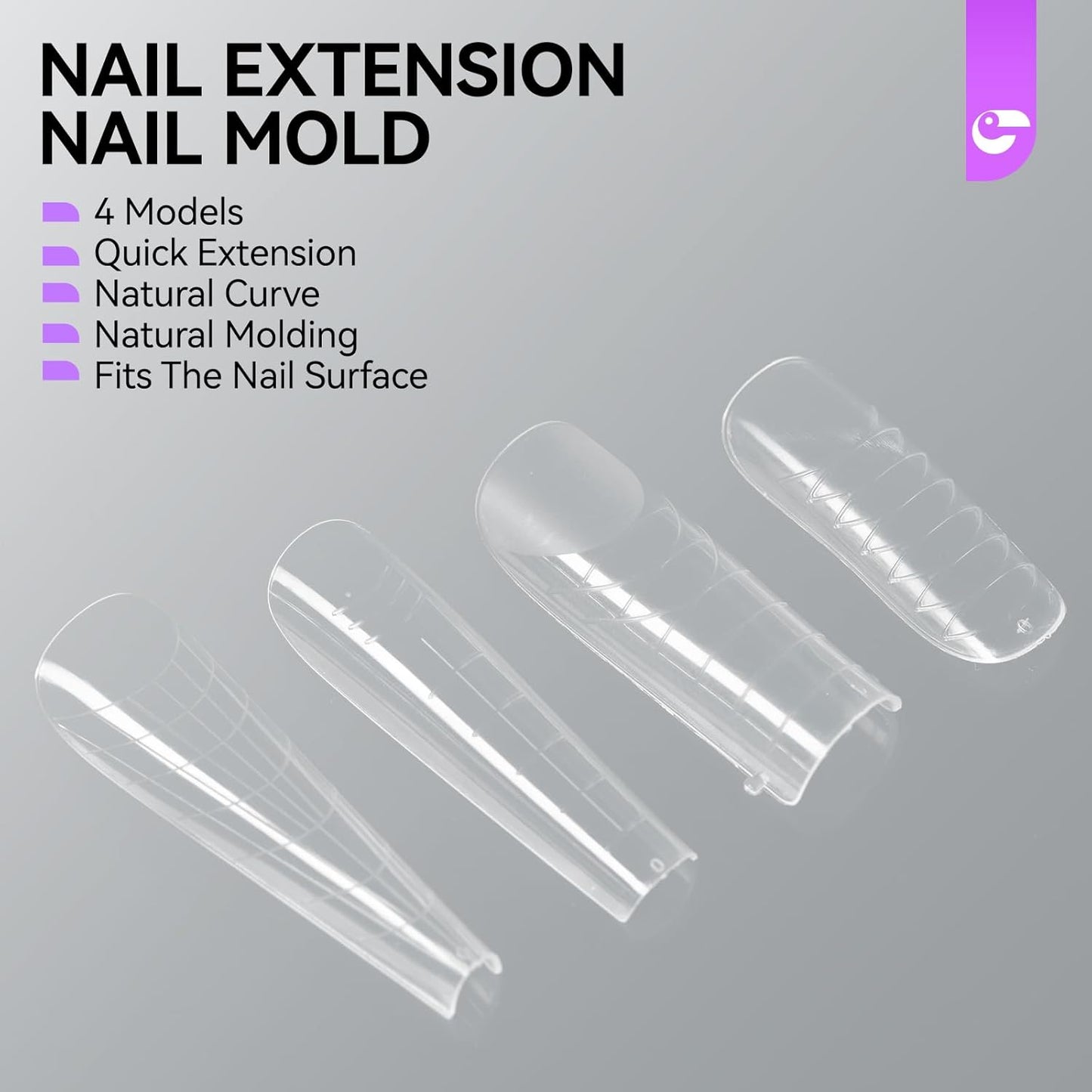 Gelike EC Dual Forms for Extension: 96 Pcs Color Nail Form, 4 Style 12 Size Nail Forms For Builder, Half Matte Gel Forms For Manicure Art Design Salon Diy-BrightBean Baby