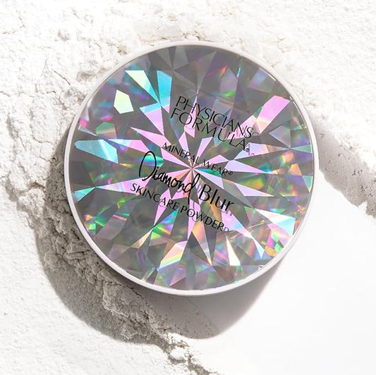 Physicians Formula Mineral Wear®Diamond Blur Skincare Cushion Powder, Blurring & Pore Diffusing Long Lasting Matte Finish Face Powder, Talc-Free- Translucent-BrightBean Baby