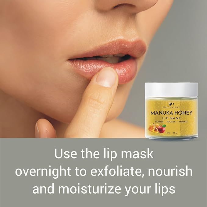 Lip Mask & Lip Balm - leave-on Overnight repair and nourish lip mask or lightweight non-sticky daytime lip care with Vitamin C, Antioxidants, Manuka honey, Stem cells, 1 oz.-BrightBean Baby