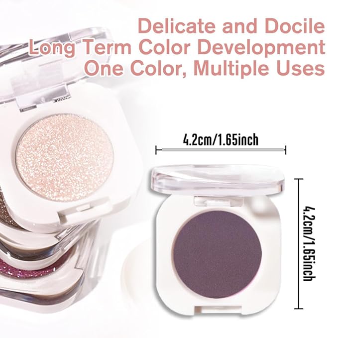 Eggplant Purple Single Matte Eyeshadow Makeup, Neutral Powde Eye Shadow for Women, Deep Dark Mauve Plum Purple Matte Singles Eyeshadow Palette Pigmented Waterproof, Girls Eyeshadows Gift 15-BrightBean Baby