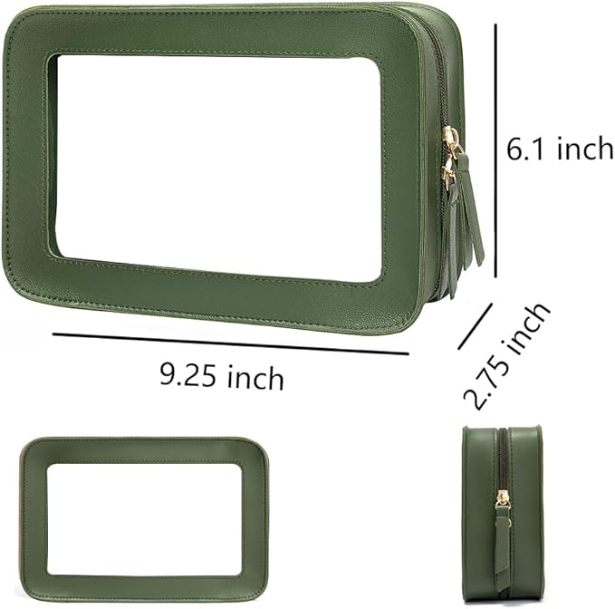 Clear Makeup Bag Small, TSA Approved Portable Toiletry Bag with Zipper Cosmetic Travel Bag Makeup Organizer Case Mini Makeup Pouch for Purse Car Organizer Bag for Women Men-BrightBean Baby