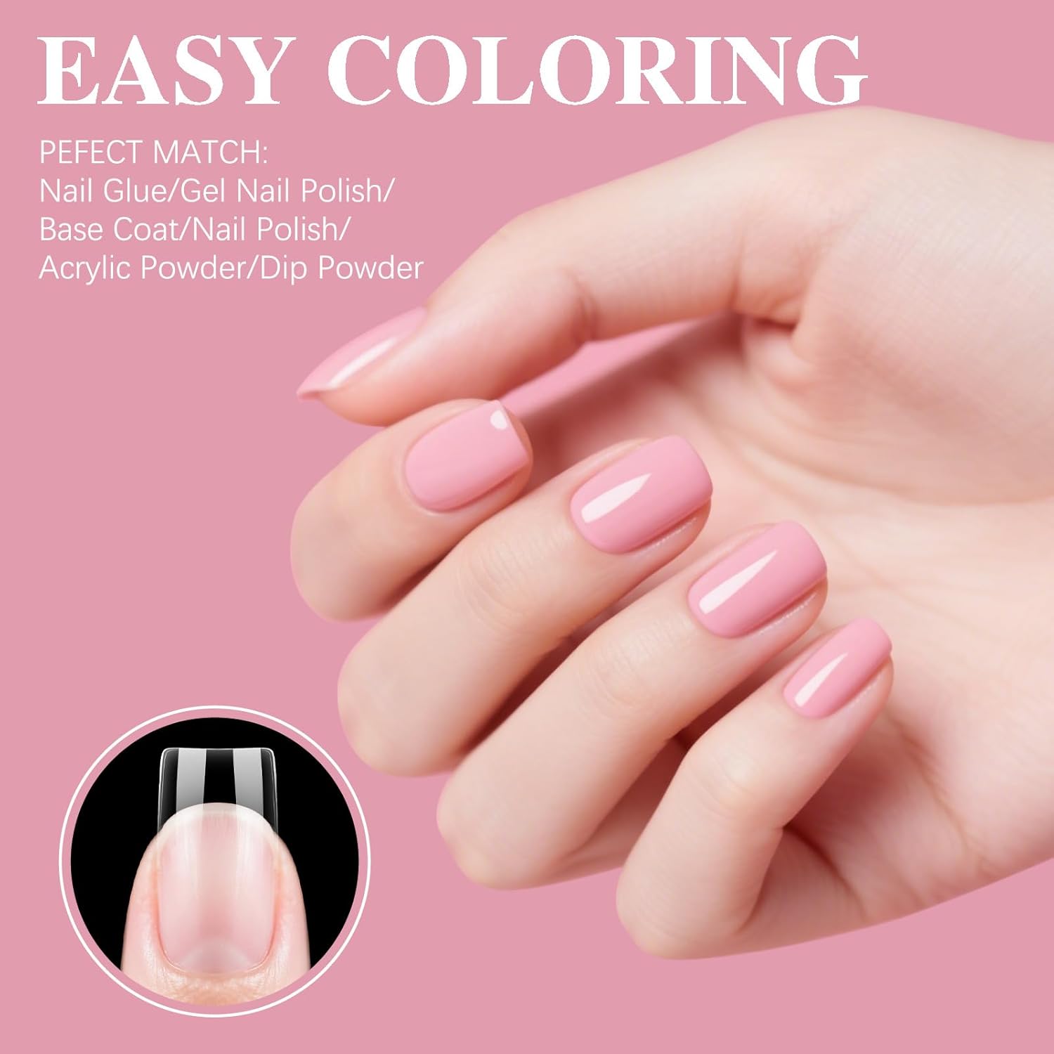 Short Square Nail Tips, SSWSBYKE 300pcs Soft Gel Nail Tips for Full Cover Pre-Shaped Acrylic Fake Nails Tips 15 Sizes Half Matte Press On Nails for Extension Home DIY Salon-BrightBean Baby