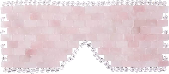 [glowiest] Rose Quartz Eye Mask: 100% Real Stone Eye Mask to improve Fine Lines, Puffiness and Irritation | For Hot & Cold Anti-Aging Therapy-BrightBean Baby