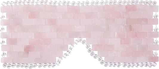 [glowiest] Rose Quartz Eye Mask: 100% Real Stone Eye Mask to improve Fine Lines, Puffiness and Irritation | For Hot & Cold Anti-Aging Therapy-BrightBean Baby