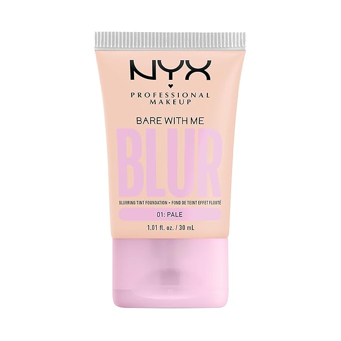 NYX PROFESSIONAL MAKEUP Bare With Me Blur Skin Tint Foundation Make Up with Matcha, Glycerin & Niacinamide - Pale-BrightBean Baby