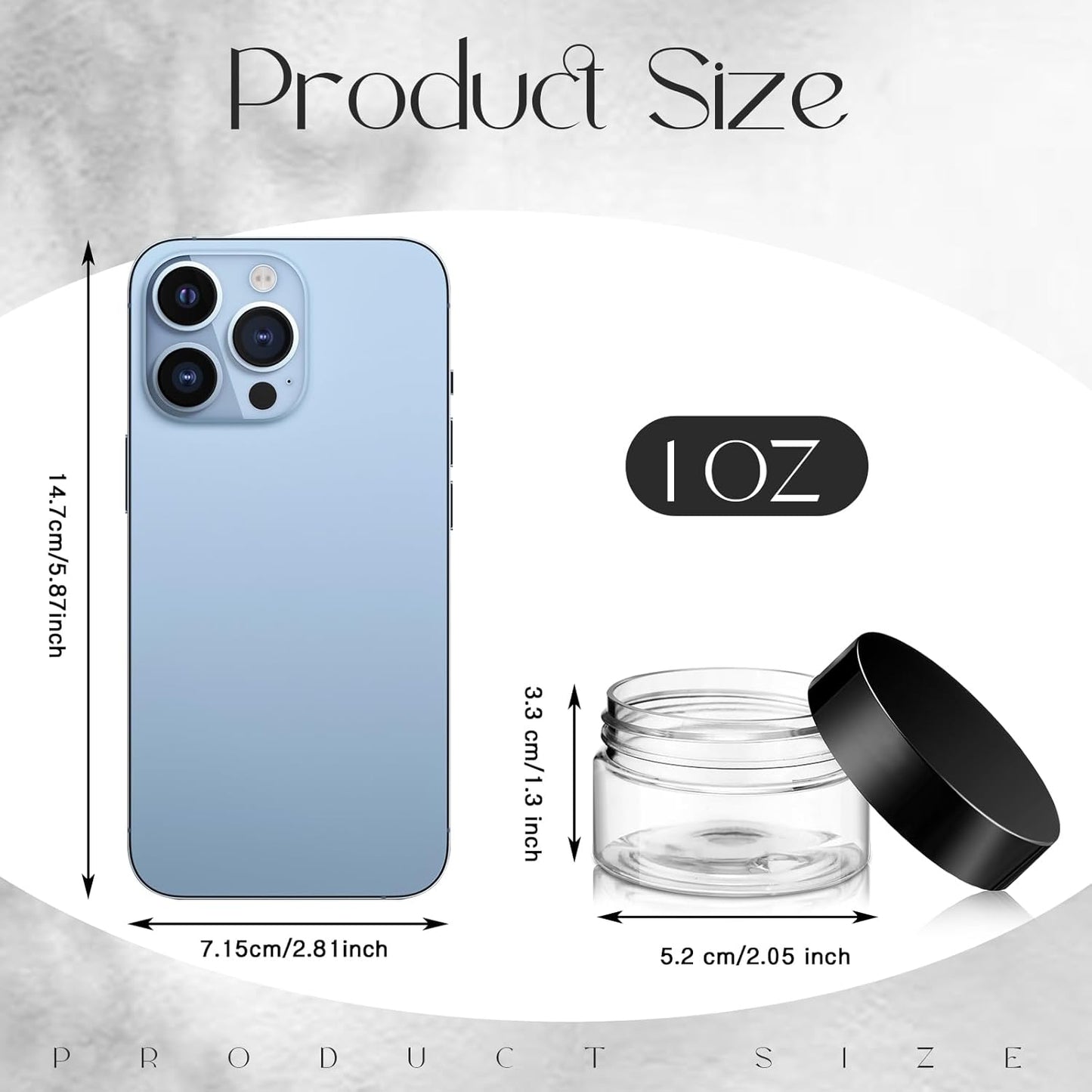 SATINIOR 100 Pcs Plastic Jars with Lids Small Containers Lids Wide Mouth Small Plastic Containers for Lotion Cream Rhinestones Body Butters Travel Storage(1 oz,Black)-BrightBean Baby