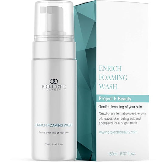 Project E Beauty Enrich Foaming Wash Gentle Cleansing | Moisturizing Daily Face Cleanser | Removes Dirt & Excess Oil | Brightens Skin | Hydrating Formulation | Clear & Smooth Skin | 150ml-BrightBean Baby