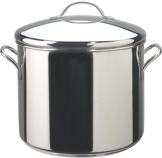Farberware Classic Stainless Steel Stock Pot 12 Quart with Lid - Large Pasta Pot