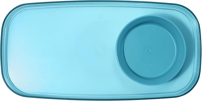 madesmart dipware Small Serving Plate, Collapsible & Removable Dip Bowl for Salsa, Queso, Sald, Olives, Premium Dishwasher & Microwave Safe, Multipurpose Plate & Bowl, Turquoise