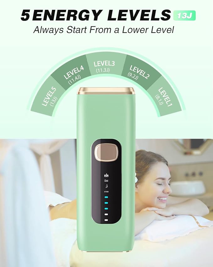 IPL Laser Hair Removal Device for Women Men at Home, Upgraded to 999,900 Flashes Permanent for Facial Legs Arms Bikini Line Whole Body Treatment-BrightBean Baby