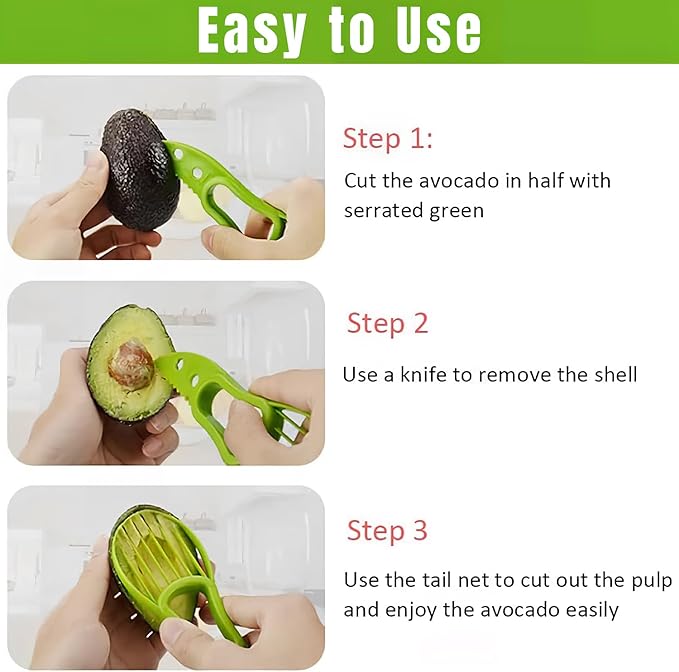 Avocado Slicer for Mashing Avocados Enucleation Making Guacamole(Green)