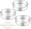 LIANYU 8 Inch Cake Pan Set of 3, Stainless Steel Round Baking Pans with 90 PCS Parchment Paper, Non Toxic Bakeware Tins for Layer Birthday Wedding Cake, Leak-proof & Dishwasher Safe
