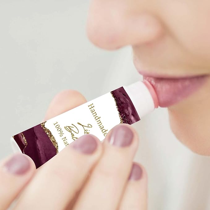 CRASPIRE 80Pcs 8 Styles Lip Balm Sticker Vintage Quicksand Background Self-Adhesive Homemade Lip Balm Labels Vintage Square DIY Label Stickers for Lip Balm Containers Cosmetics Lipsticks-BrightBean Baby