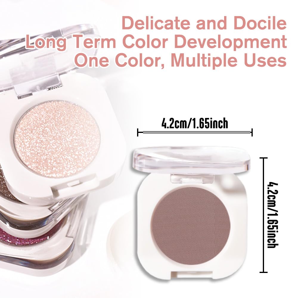 Single Matte Eye Shadow Palette Makeup, Light Cocoa Matte Eyeshadow for Women, Monochrome Eye Shadow Makeup, Pigmented Waterproof Sombras Para Ojos, Vegan, Talc, Paraben & Cruelty Free, 18-BrightBean Baby