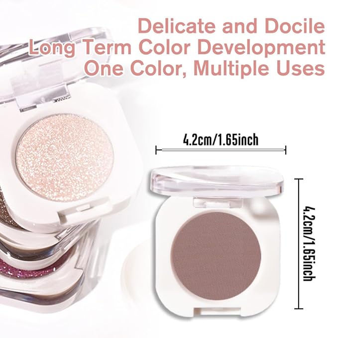 Brown Taupe Single Eyeshadow Makeup, Neutral Powde Eye Shadow for Older Women,Light Cocoa Matte Singles Eyeshadow Palette Pigmented Waterproof,sombras para ojos,Girls Monochrome Eyeshadows Gift-BrightBean Baby