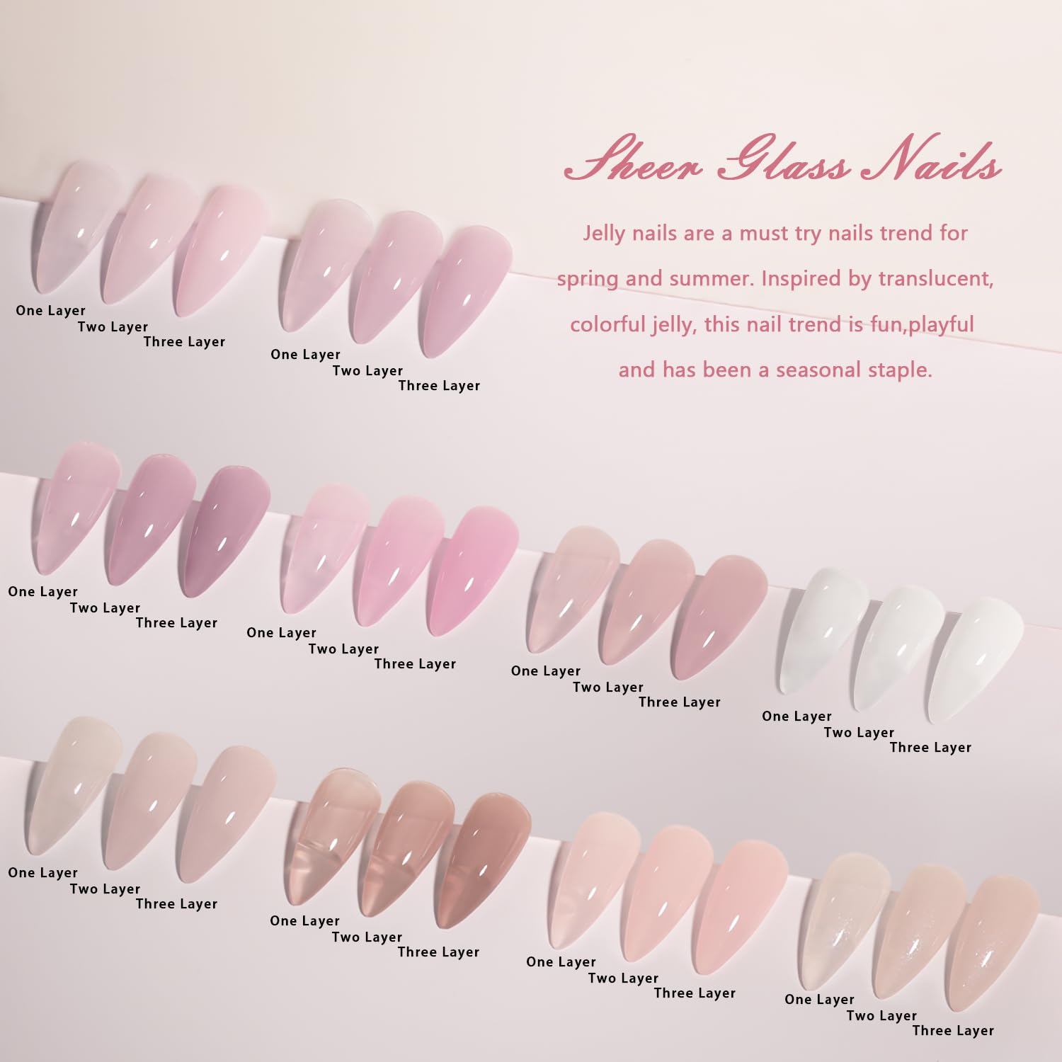 Nude Pink Gel Nail Polish Set, 10 Colors Neutral Nude Gel Polish Kit Translucent Milky White Purple Spring Summer Trend Nail Art DIY Manicure at Home Gifts for Girls Women-BrightBean Baby