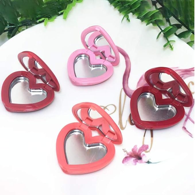 RONRONS 8 Pack Empty Eyeshadow Palette Mini Heart Shaped Lipstick Container Case DIY Cosmetics Container with Mirror-BrightBean Baby