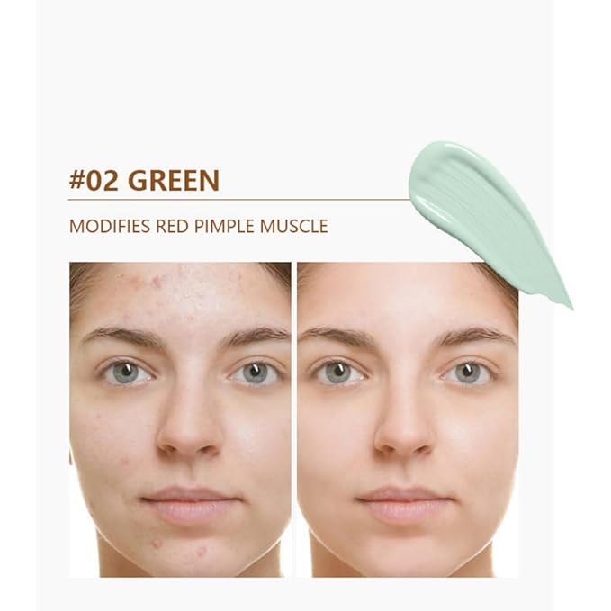 MAEPEOR Moisturizing Face Primer 4 Colors Long Lasting Matte Face Primer For Neutralizing Uneven Skin Tones & Brightening Complexion (02 Green)-BrightBean Baby