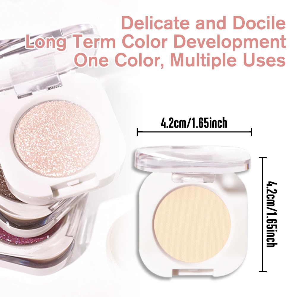 Single Matte Eye Shadow Palette Makeup, Smoky Beige Matte Eyeshadow for Women, Monochrome Eye Shadow Makeup, Pigmented Waterproof Sombras Para Ojos, Vegan, Talc, Paraben & Cruelty Free, 17-BrightBean Baby