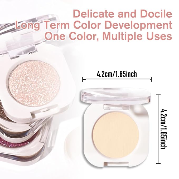 Nude Beige Single Matte Eyeshadow Makeup, Neutral Powde Eye Shadow for Women, Smoky Beige Matte Singles Eyeshadow Palette Pigmented Waterproof,sombras para ojos,Girls Monochrome Eyeshadows Gift-BrightBean Baby